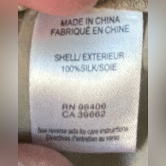 Theory Wandu Cream / Tan 100% Silk, Sleeveless Shift Dress, Pockets; size 0 - Picture 6 of 8